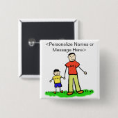 Vatergestalt und Familienkatalog Art Custom Button (Vorne & Hinten)