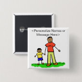 Vatergestalt und Familienkatalog Art Custom Button (Vorne & Hinten)