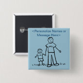 Vatergestalt und Familienkatalog Art Custom Button (Vorne & Hinten)