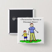Vatergestalt und Familienkatalog Art Custom Button (Vorne & Hinten)