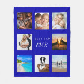 Vaterkönigsblauer Foto-Collage Fleecedecke (Vorderseite)