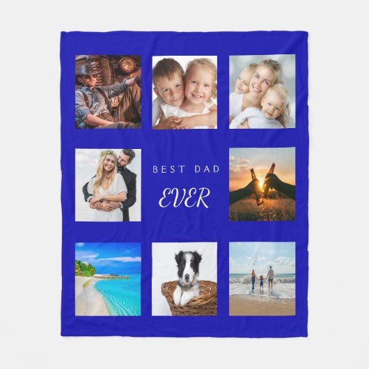 Vaterkönigsblauer Foto-Collage Fleecedecke (Vorderseite)