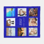 Vaterkönigsblauer Foto-Collage Fleecedecke (Vorderseite (Horizontal))