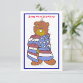 Vaterländische Bären am 4. Juli Einladung (Stehend Vorderseite)