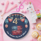 Vaterländische Feier am 4. Juli zum Marineblau Pappteller (Party)