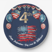 Vaterländische Feier am 4. Juli zum Marineblau Pappteller (Vorderseite)