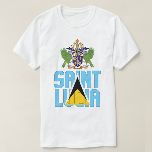 Vaterländische Flagge von St. Lucia T-Shirt (Design vorne)