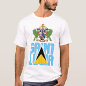 Vaterländische Flagge von St. Lucia T-Shirt (Vorderseite)