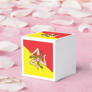 Vaterländische Gefälligkeitsbox mit Flagge Sizilie Geschenkschachtel