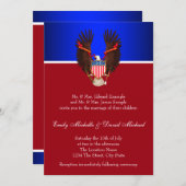 Vaterländische Hochzeitseinladungen Rot, Weiß und  Einladung (Vorne/Hinten)