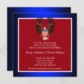 Vaterländische Hochzeitseinladungen Rot, Weiß und Einladung (Vorne/Hinten)