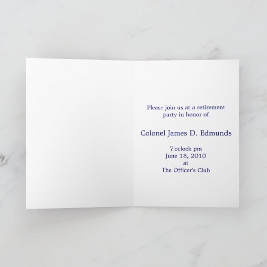 Vaterländische oder militärische Einladung (Innenseite)