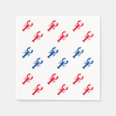 Vaterländische Rot-Blau-Hummermuster modern Serviette (Vorderseite)