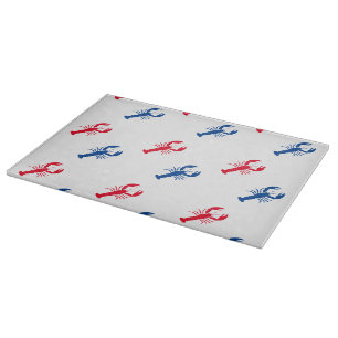 Vaterländische Rot-Blau-Hummermuster Schneidebrett