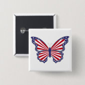 Vaterländische Rot-Weiß- und Blauer Schmetterlings Button (Vorne & Hinten)