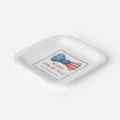 Vaterländische Rot-, Weiß- und Blauschwanz 4. Juli Pappteller (Gewinkelt)