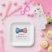 Vaterländische Rot-, Weiß- und Blauschwanz 4. Juli Pappteller (Party)