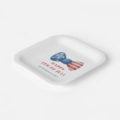 Vaterländische Rot-, Weiß- und Blauschwanz 4. Juli Pappteller (Gewinkelt)