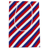 Vaterländische Rote Blaue Diagonale Streifen Mittlere Geschenktüte (Vorderseite)