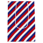 Vaterländische Rote Blaue Diagonale Streifen Mittlere Geschenktüte (Rückseite)