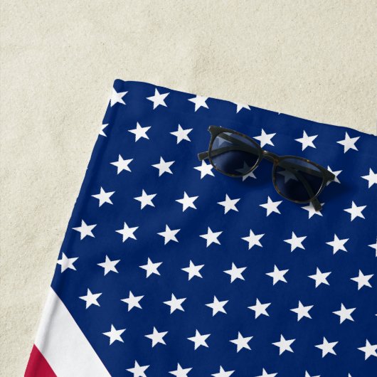 Vaterländische Rote Blaue Streifen Mit Monogramm Strandtuch (Beispiel)