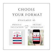 Vaterländische Rote und Blaue Sterne 4. Juli Einladung