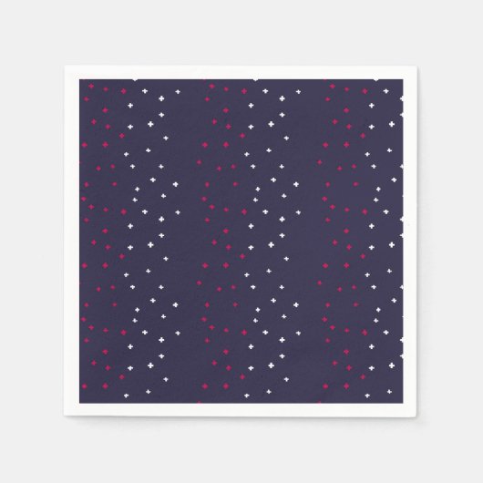 Vaterländische Rote Weiß & Blau Schweizer Kreuz pl Serviette (Vorderseite)