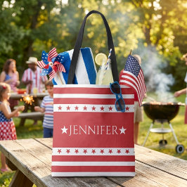 Vaterländische US Flagge in Rot und Weiß Tasche