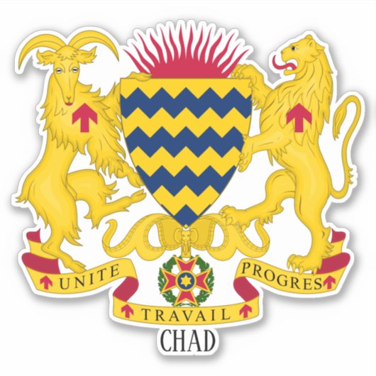 Vaterländische Wappendecke des Tschad Aufkleber (Vorderseite)