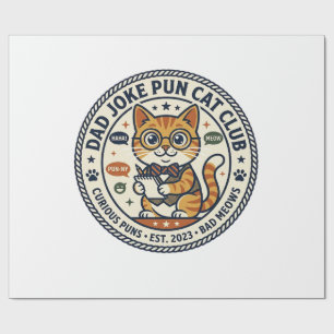 Väterlicher Wortwitz Katze Grafik T-Shirt Kunst -  Geschenkpapier