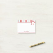 Vaterliches Muster in Rot-Weiß und Blau Streifen Post-it Klebezettel (Auf Schreibtisch)