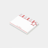 Vaterliches Muster in Rot-Weiß und Blau Streifen Post-it Klebezettel (angewinkelt)