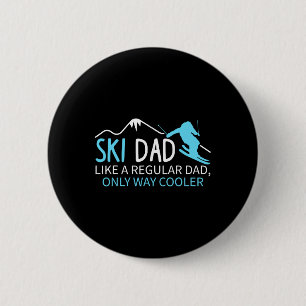 Väterliches Skifahren Lustiger Skifahrer Winterspo Button