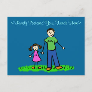 Vaterpartnerfamilie Custom Art Postcard Postkarte