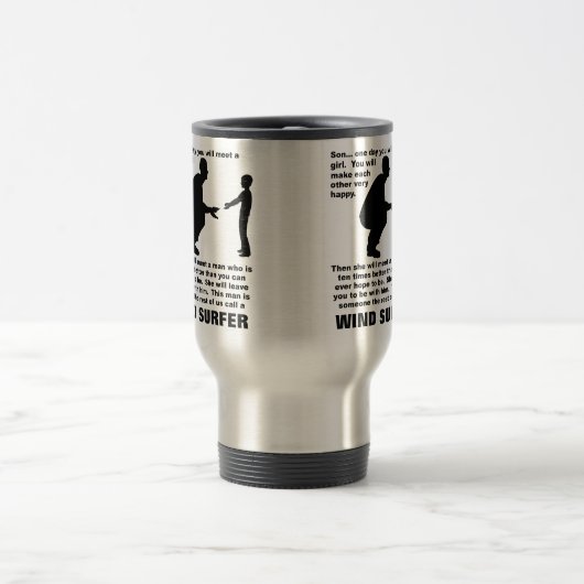 Vaterratgeber Windsurfer Funny Mug Reisebecher (Mittel)