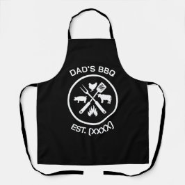 Vaters BBQ-Emblem mit Gründungsjahr Schürze