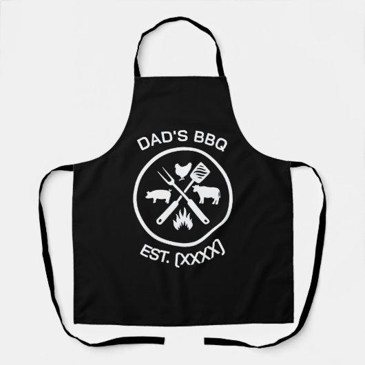 Vaters BBQ-Emblem mit Gründungsjahr Schürze (Vorderseite)