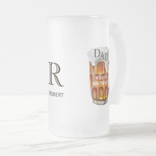 Vaters benutzerdefinierter Monogrammname auf der R Mattglas Bierglas (VorderseiteRechts)