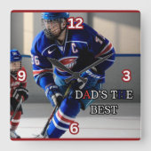 Vaters beste Hockey-Wall-Uhr Quadratische Wanduhr (Vorderseite)