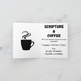 Vaters-Bibelvers-Kaffee und Schrift Feiertagskarte