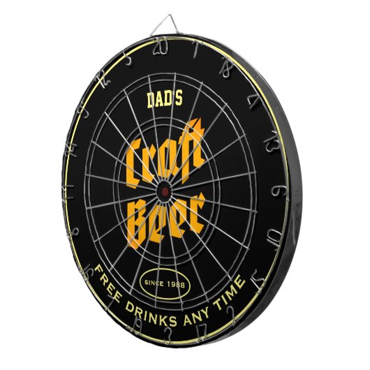 Vaters Bierflocken Gelber Text, jeder Name ist sch Dartscheibe (Vorderseite rechts)