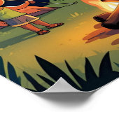 Vaters Camping Adventure Digital Poster Print (Ecke)