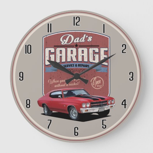 Vaters Chevelle Garage große Uhr (Vorderseite)