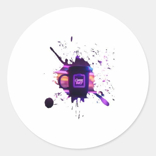 VATER's COFFEE Väter Tag Runder Aufkleber (Vorderseite)