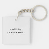 Vaters Cooler sonniger Vater (Matches Sons Cooler) Schlüsselanhänger (Rückseite)