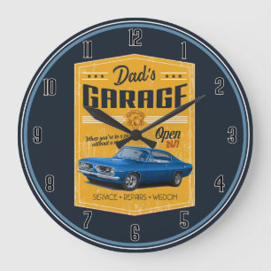 Vaters Cuda-Garageuhr Große Wanduhr