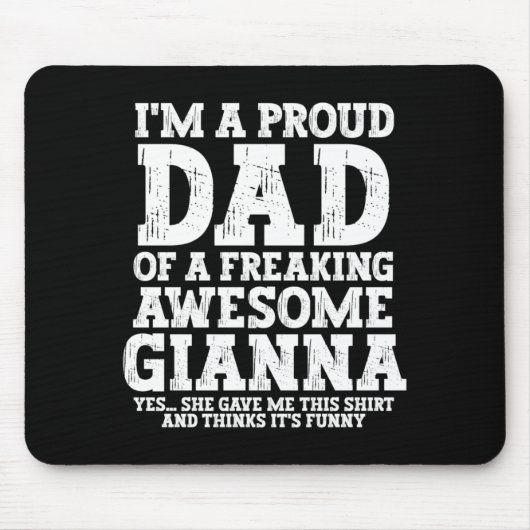 Vaters Dad Of Gi Personalisierter Name Lustiger Va Mousepad (Vorne)