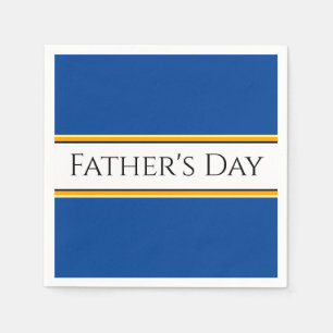 VATER'S DAY Blue Orange White Racing Stripes Serviette
