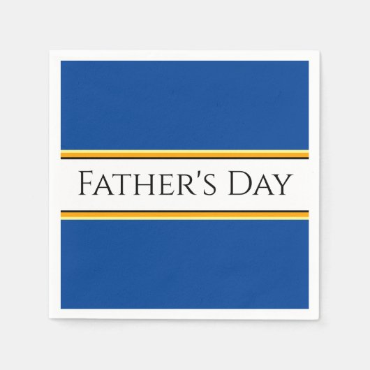 VATER'S DAY Blue Orange White Racing Stripes Serviette (Vorderseite)