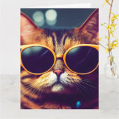 VATER'S DAY CAT GREETING CARD KARTE (Gelbe Blume)